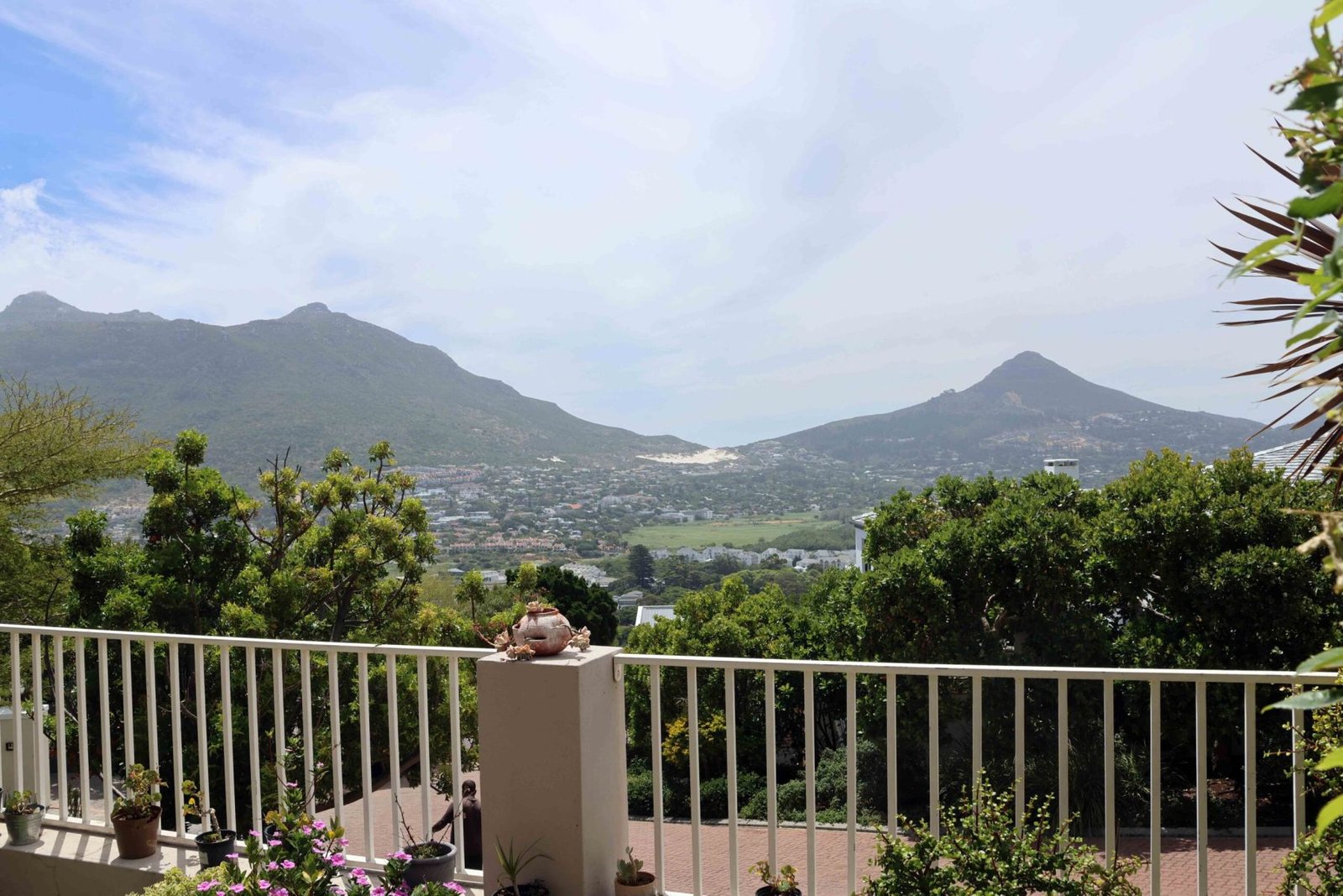 The view from the residence terrace across Hout Bay towards the sea