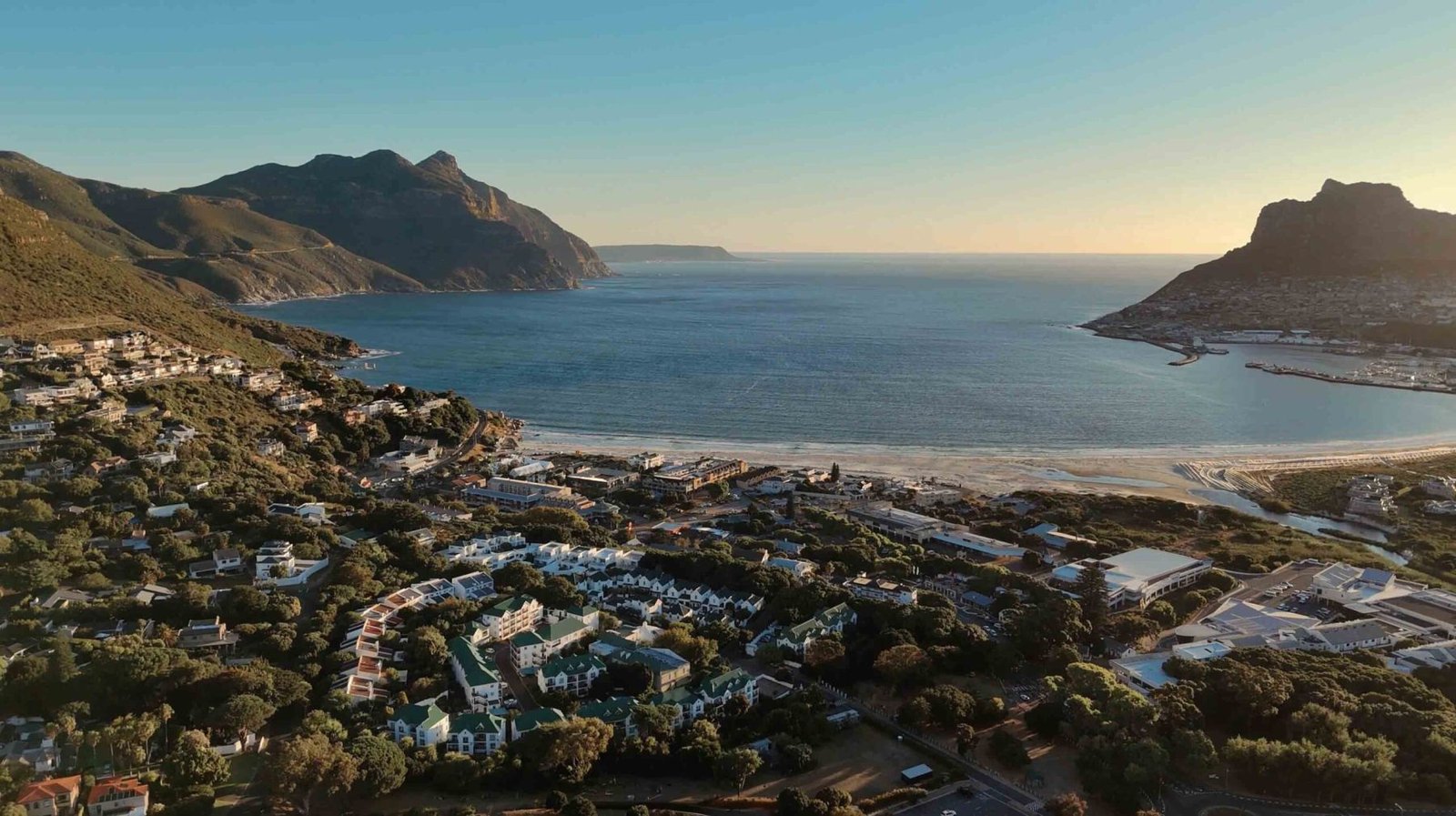 Hout Bay at dusk below the residence